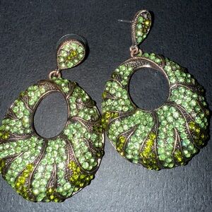 Elegant Green Crystal Earrings